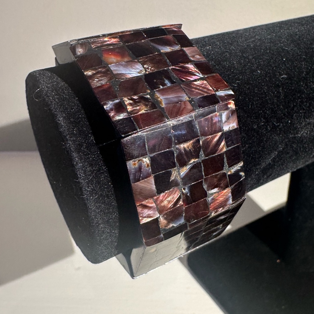 Mosaic Shell Cuff Bracelet RARE find